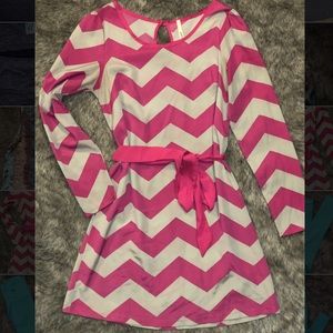 Adorable Chevron Long Sleeve Dress